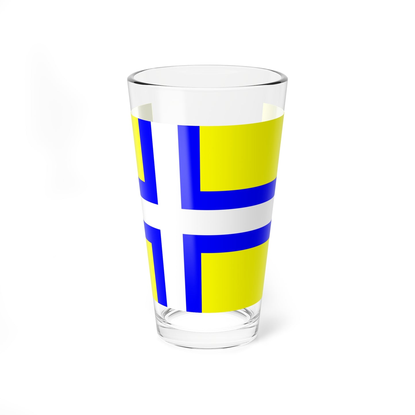 Flag of Vastergotland clear (Sweden) Pint Glass 16oz
