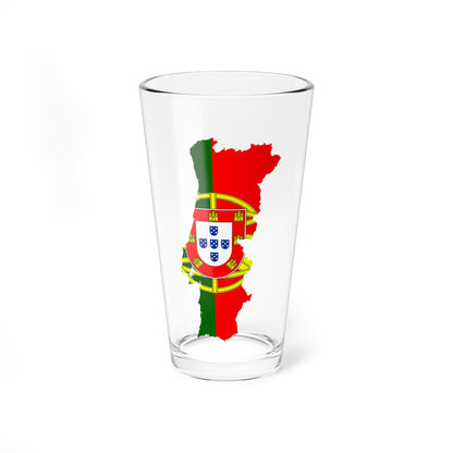 Flag map of Portugal (Portugal) Pint Glass 16oz