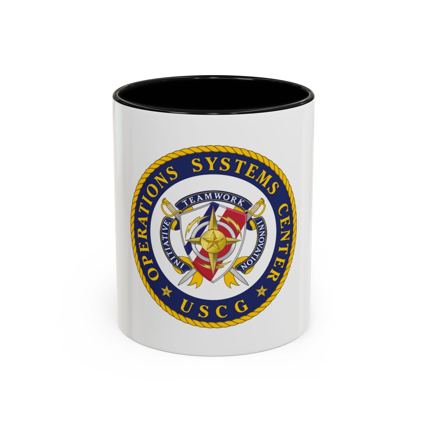 USCG Operations Systems Center (U.S. Coast Guard) Accent Coffee Mug