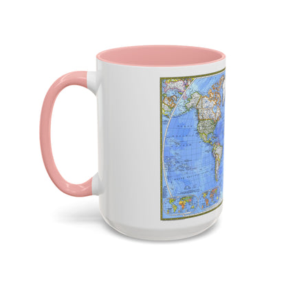 World Map - The Political World (1975) (Map) Accent Coffee Mug