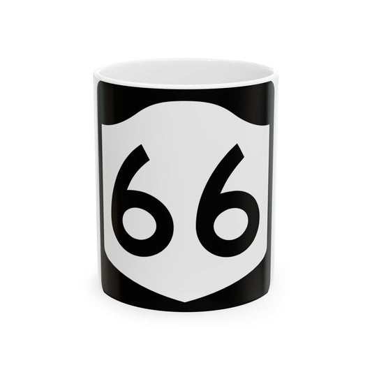 NY-66 (New York) (Road Sign) White Coffee Mug