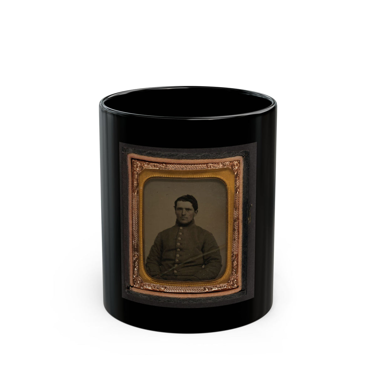 Unidentified Soldier In Confederate Shell Jacket(2) (U.S. Civil War) Black Coffee Mug