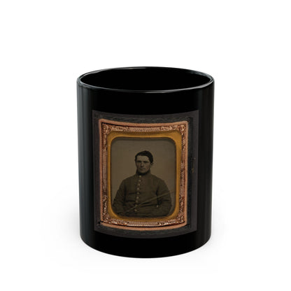 Unidentified Soldier In Confederate Shell Jacket(2) (U.S. Civil War) Black Coffee Mug