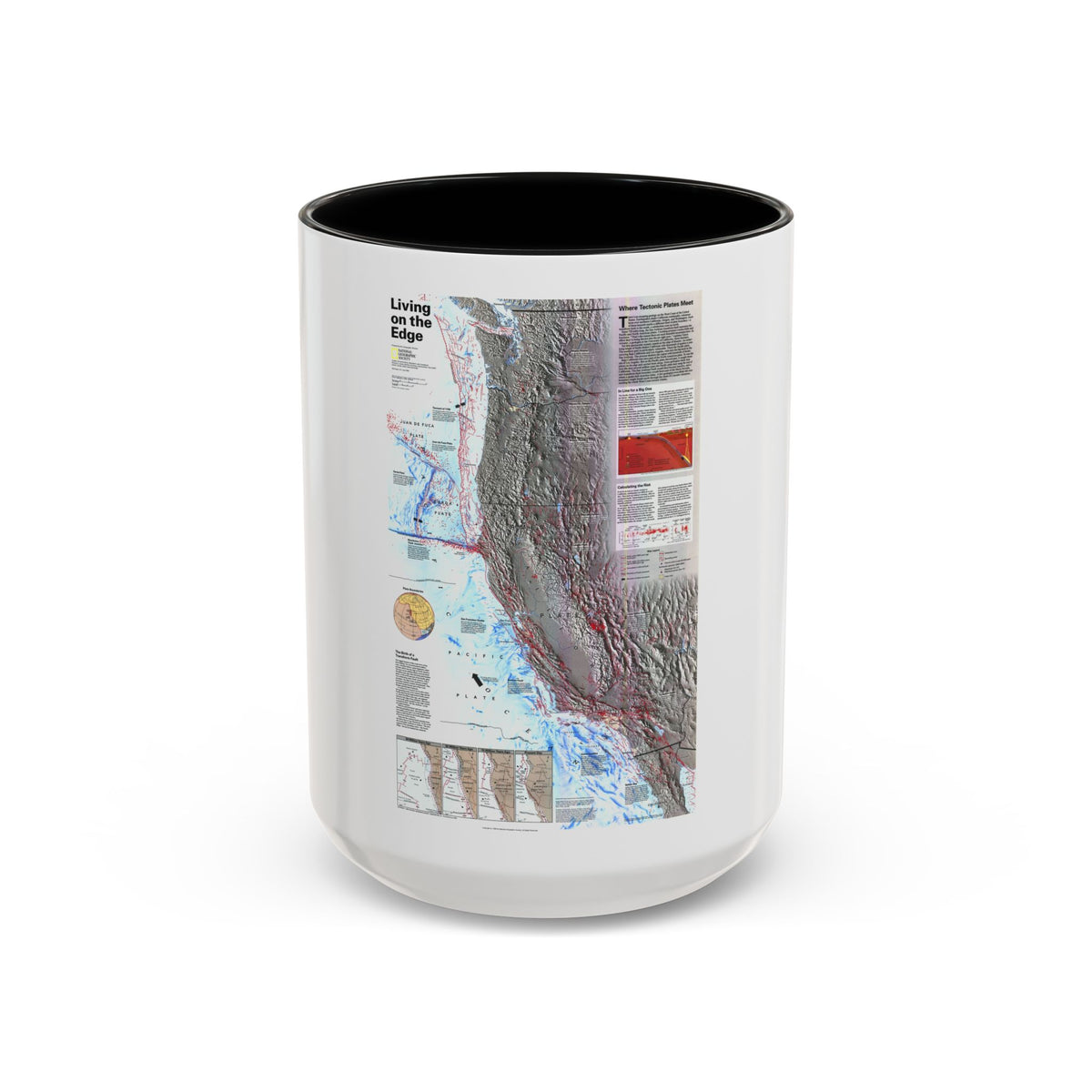 North Amerca - Living on the Edge (1995) (Map) Accent Coffee Mug