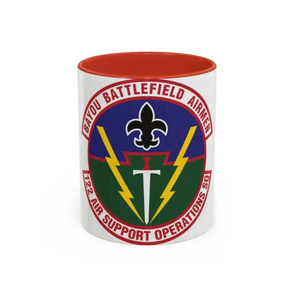 122d Air Support Operations Squadron (U.S. Air Force) Accent Coffee Mug 11oz Red - Go Mug Yourself