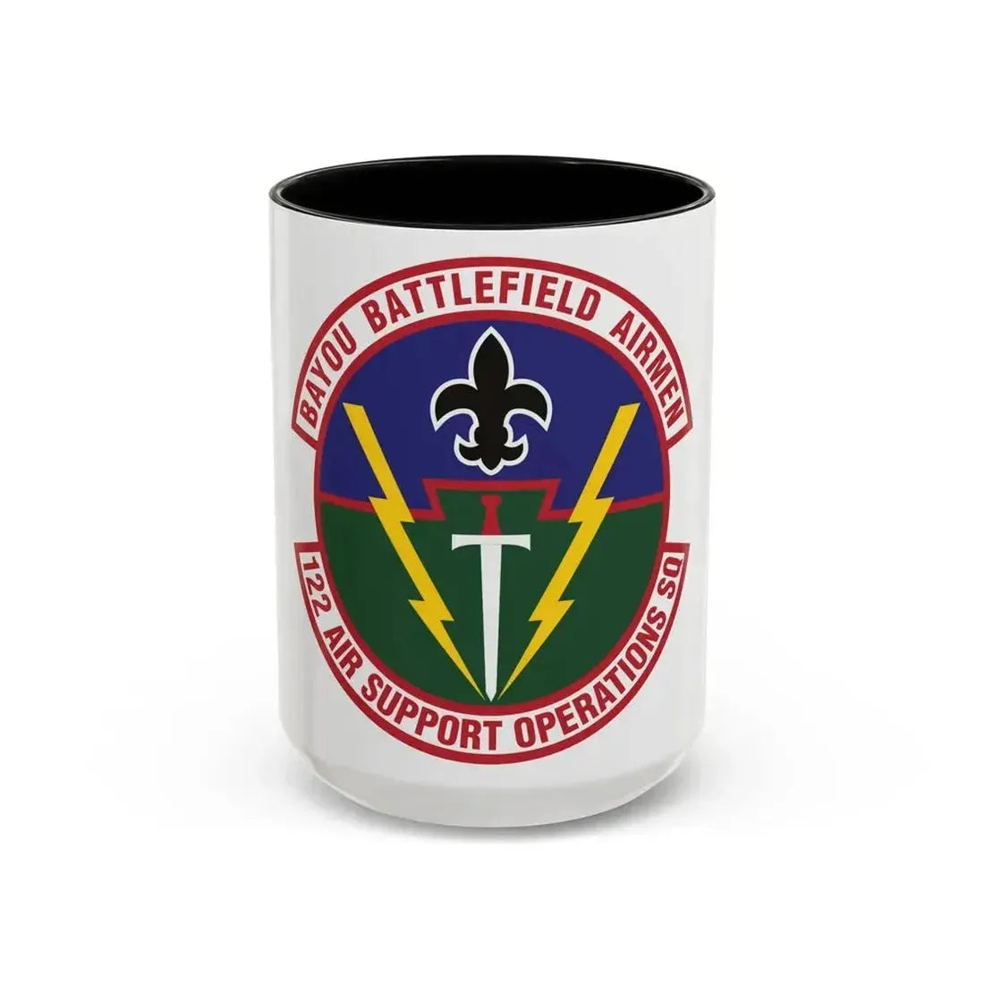 122d Air Support Operations Squadron (U.S. Air Force) Accent Coffee Mug 15oz Black - Go Mug Yourself