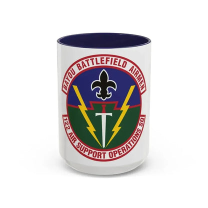 122d Air Support Operations Squadron (U.S. Air Force) Accent Coffee Mug 15oz Navy - Go Mug Yourself