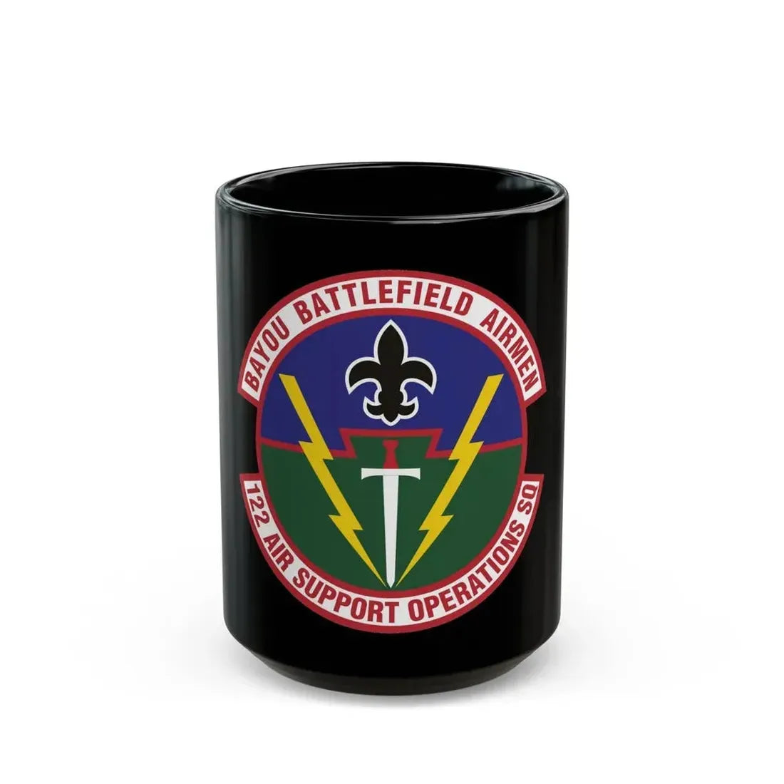 122d Air Support Operations Squadron (U.S. Air Force) Black Coffee Mug 15oz - Go Mug Yourself