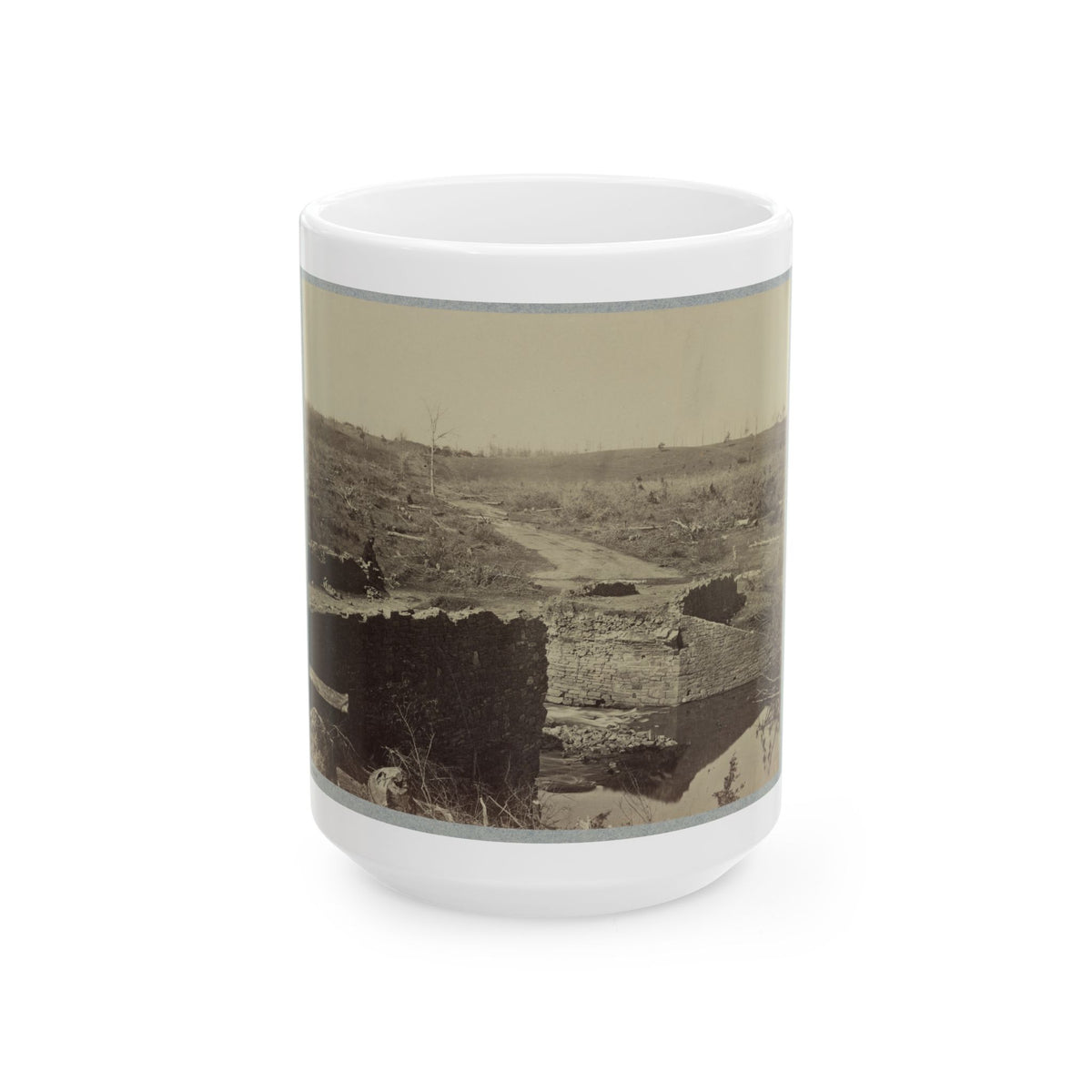 Battlefield Of Bull Run, Ruins Of The Stone Bridge (U.S. Civil War) White Coffee Mug