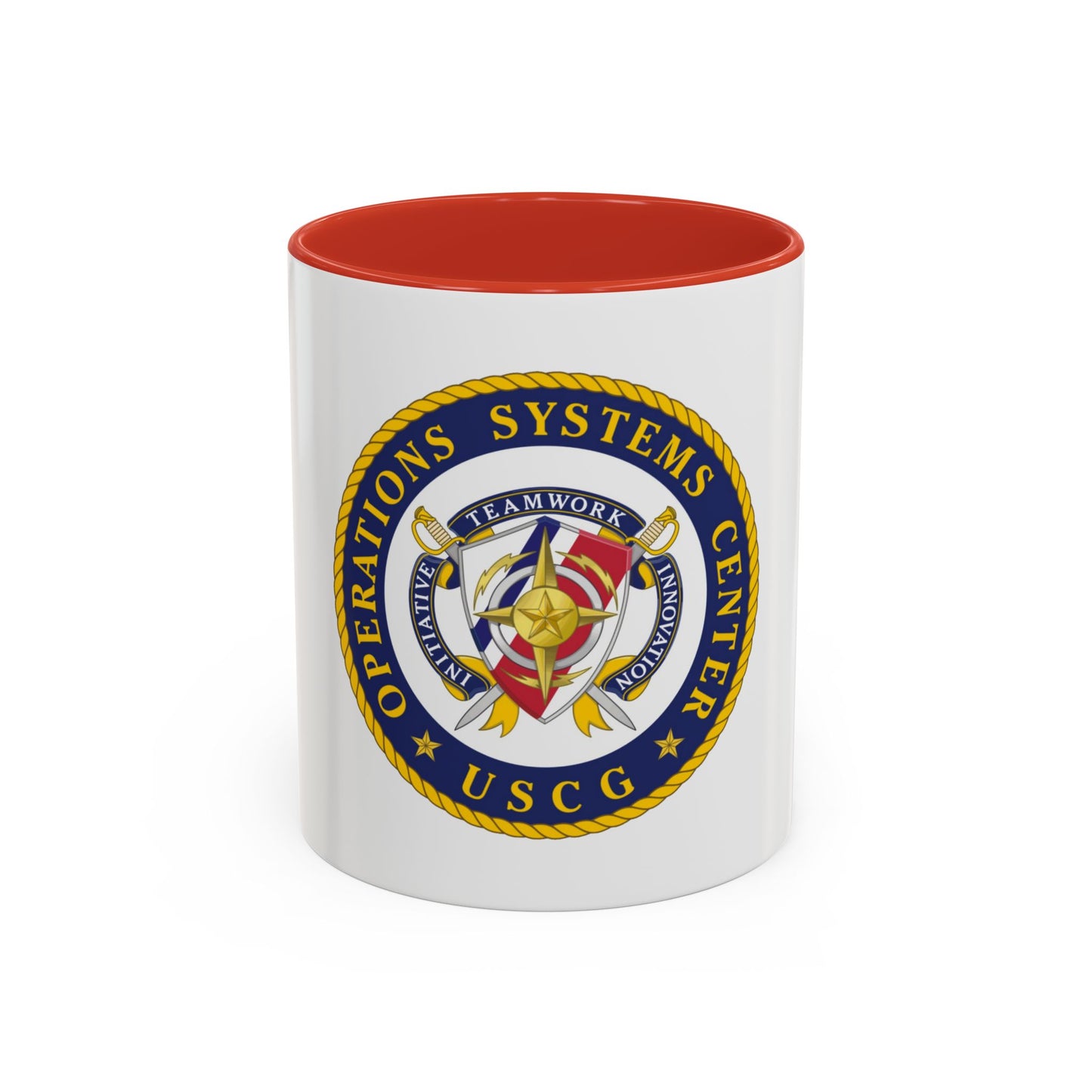USCG Operations Systems Center (U.S. Coast Guard) Accent Coffee Mug