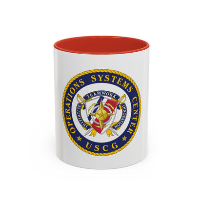USCG Operations Systems Center (U.S. Coast Guard) Accent Coffee Mug