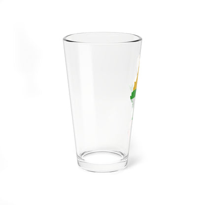 Flag map of Myanmar (Myanmar) Pint Glass 16oz