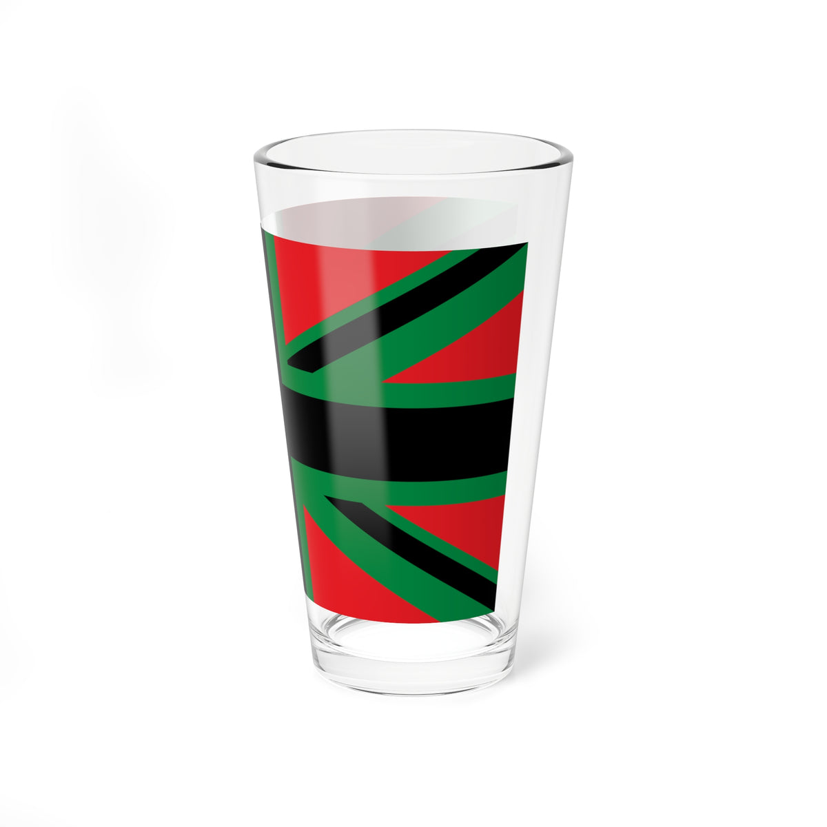 Union Black 3x5 (United Kingdom) Pint Glass 16oz