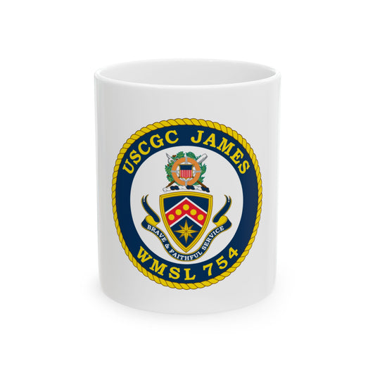 USCGC James WMSL 754 (U.S. Coast Guard) White Coffee Mug