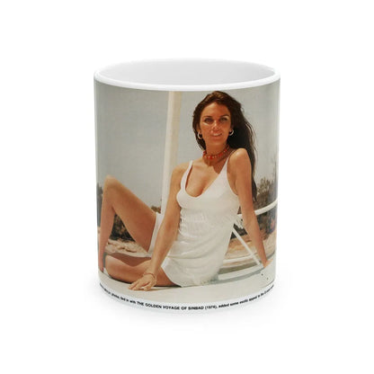 Caroline Munro #293 (Vintage Female Icon) White Coffee Mug-11oz-Go Mug Yourself