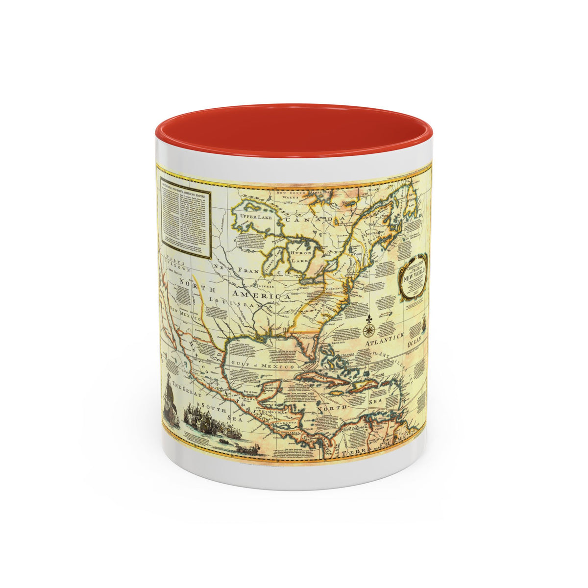 North America - Colonization and Trade (1977) (Map) Accent Coffee Mug