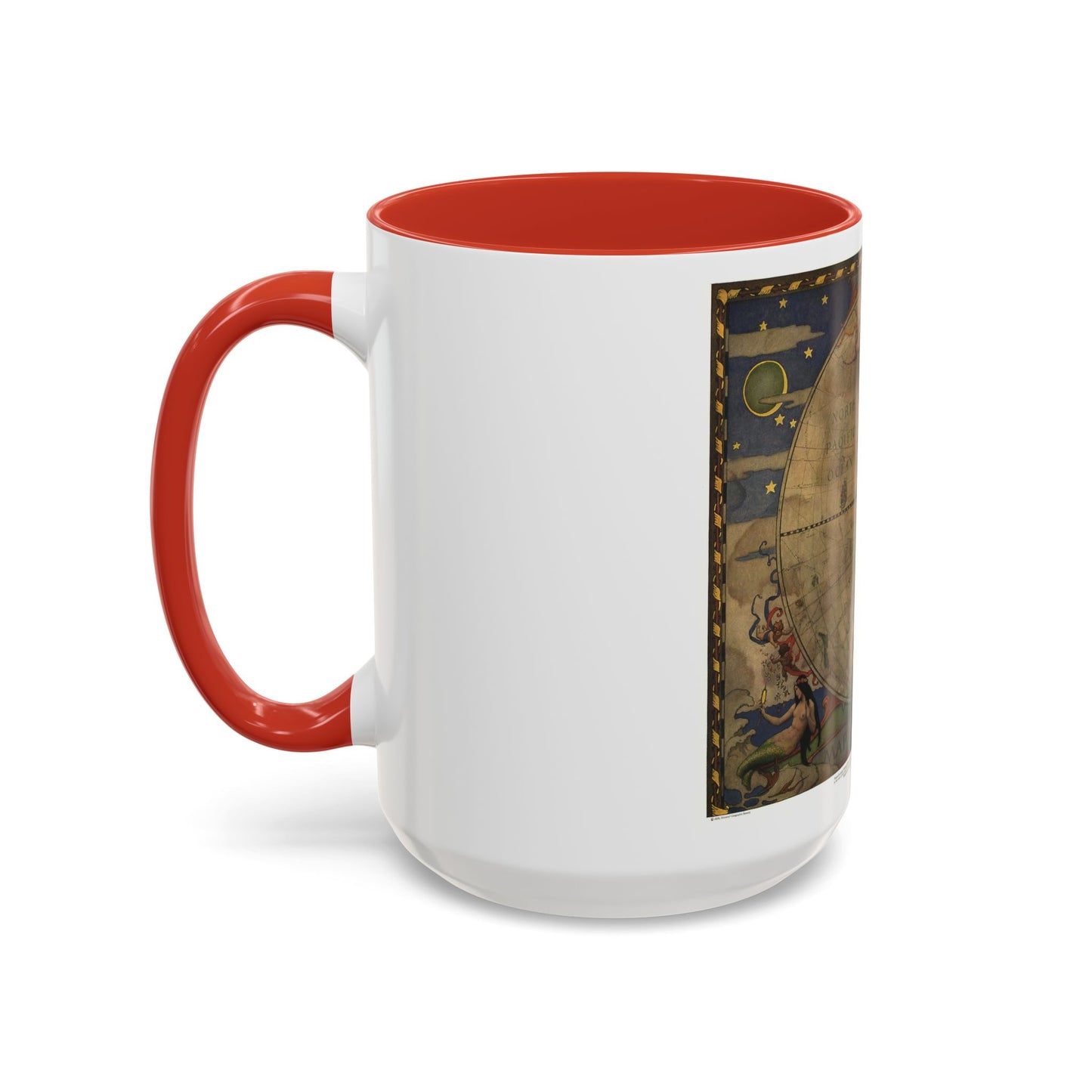 Map of Discovery- Western Hemisphere (1928) (Map) Accent Coffee Mug