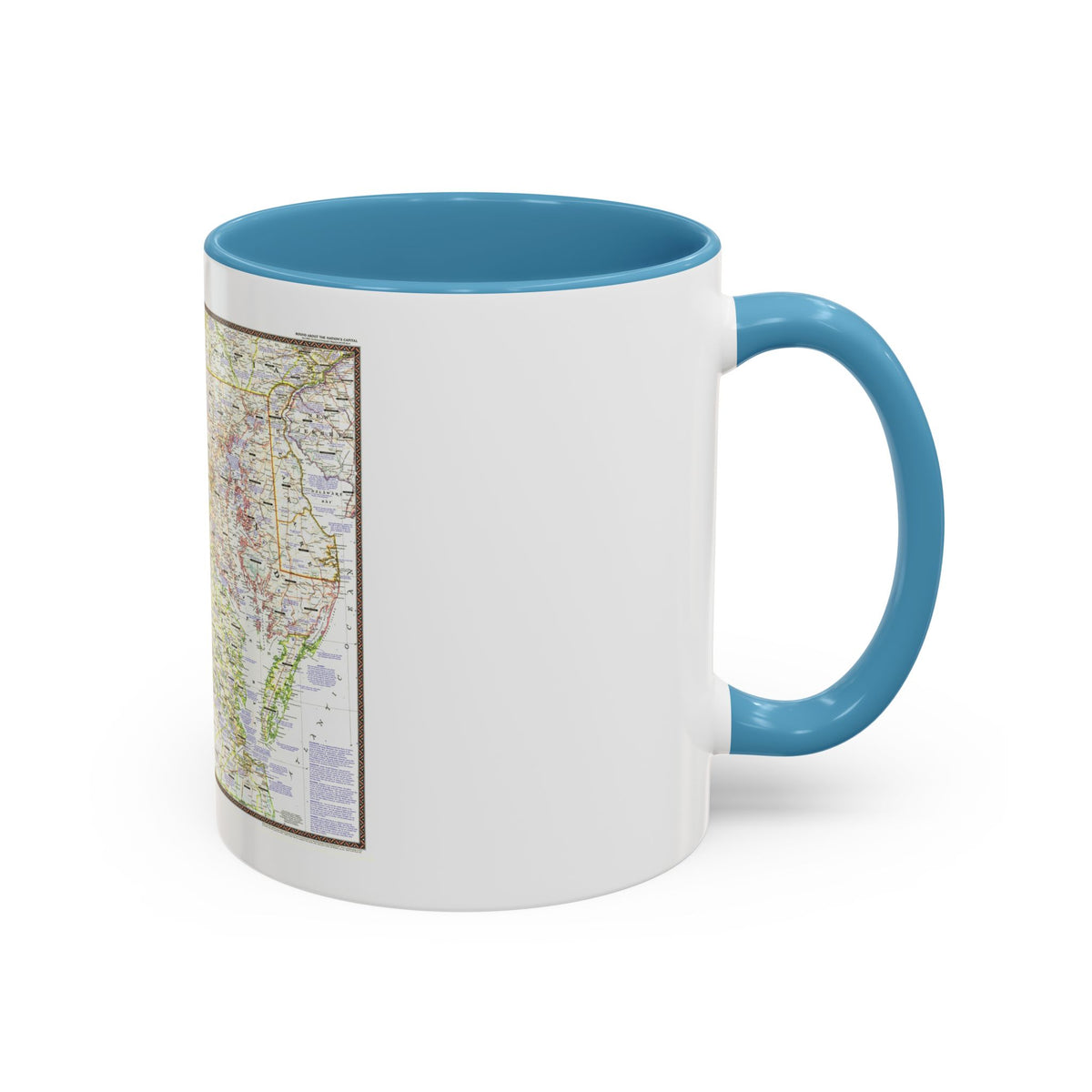 USA - Round About the Nation's Capital (1956) (Map) Accent Coffee Mug