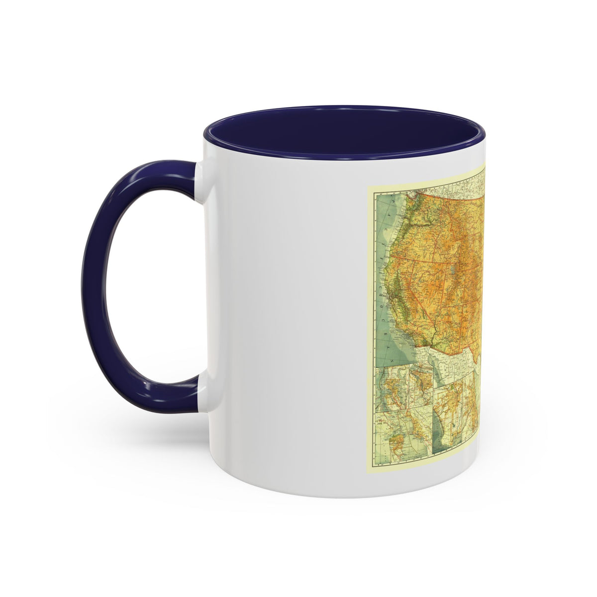 USA - The United States (1923) (Map) Accent Coffee Mug