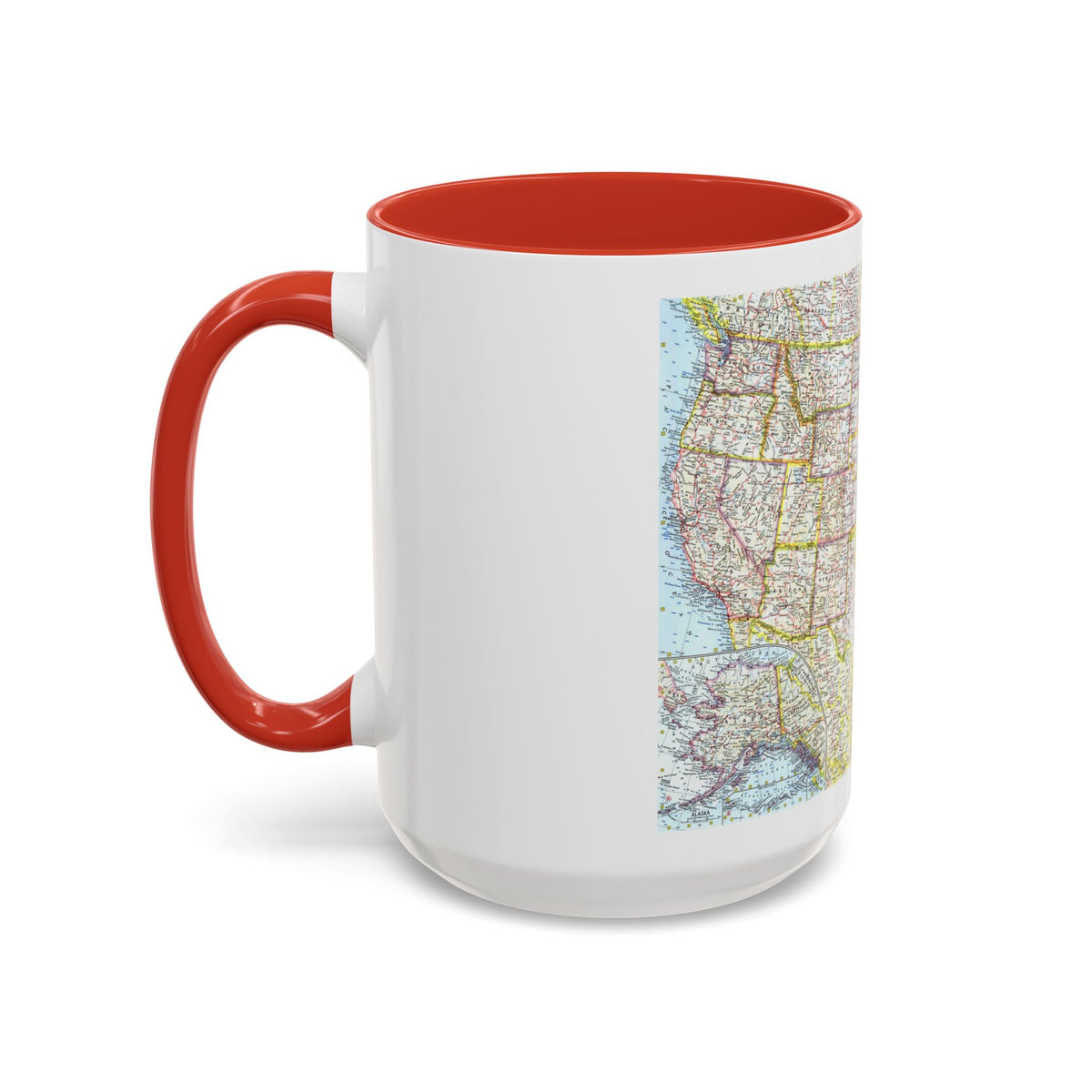 USA - The United States (1961) (Map) Accent Coffee Mug