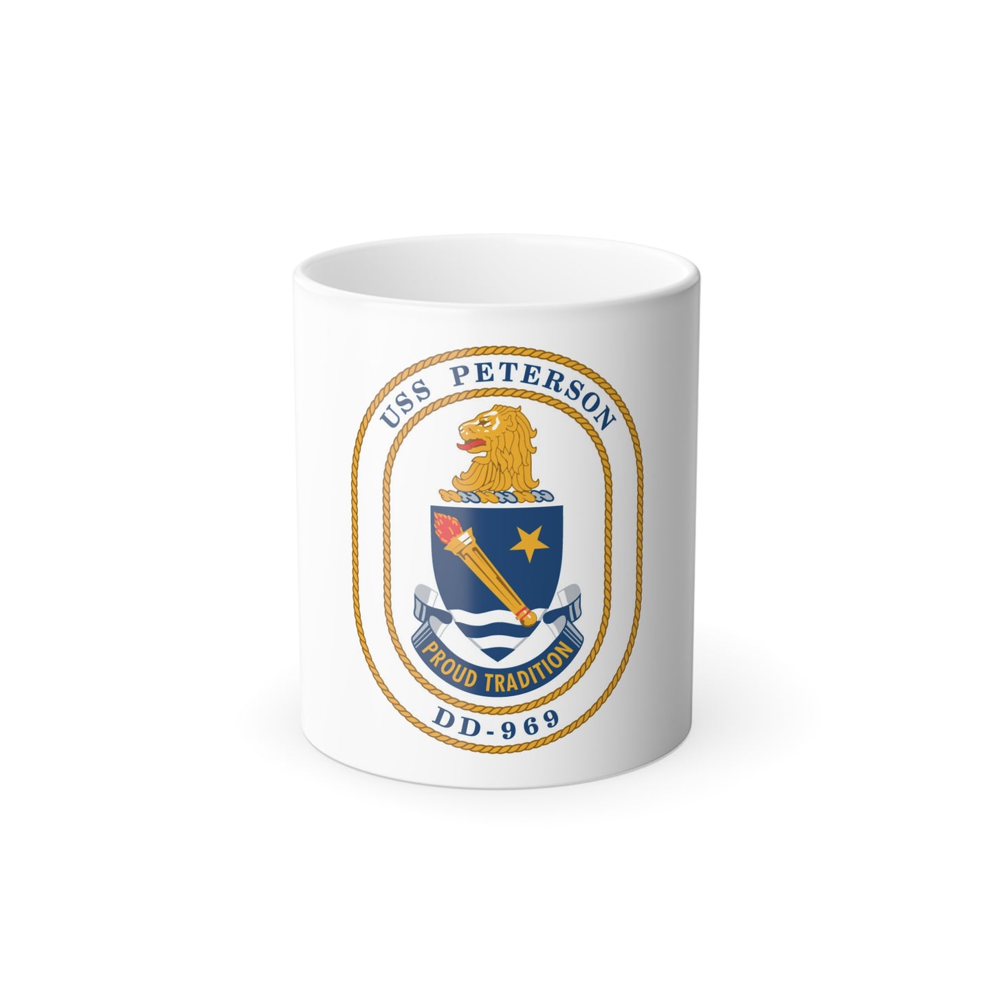 USS Peterson DD 969 (U.S. Navy) Color Changing Mug 11oz