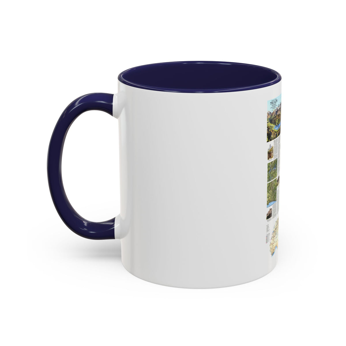 Alps, The - A Traveller's Map (1985) (Map) Accent Coffee Mug