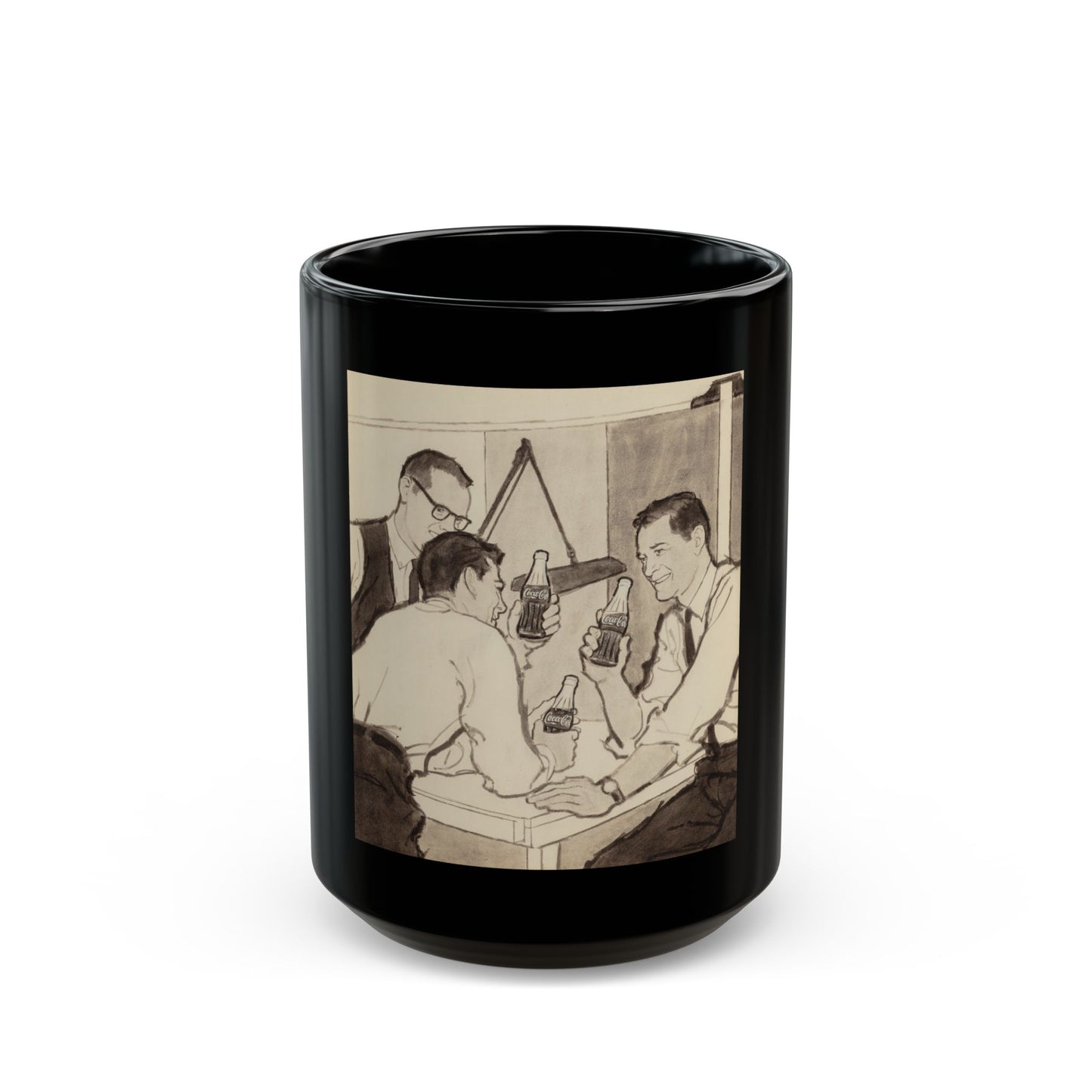 Group of Four Coca-Cola advertisements, 1960 (4) - Black Coffee Mug