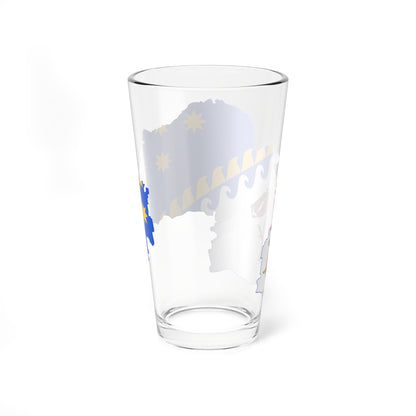 Flag-map of Dnipropetrovsk Oblast (Ukraine) Pint Glass 16oz