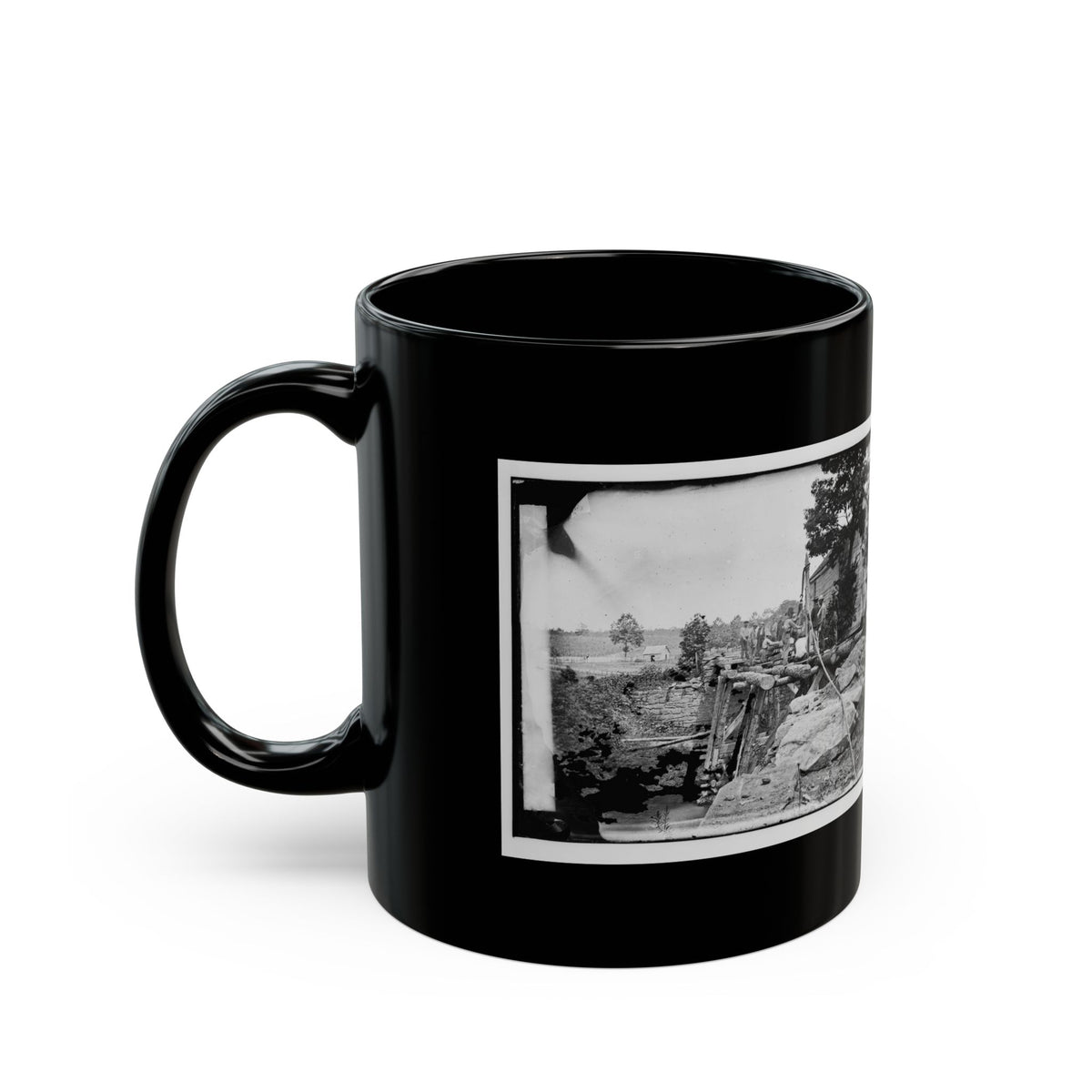 Fauquier Sulphur Springs, Va., Vicinity. Troops Building Bridges Across The North Fork Of The Rappahannock (U.S. Civil War) Black Coffee Mug