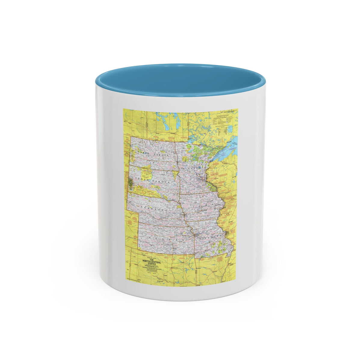 USA - North Central States 1 (1974) (Map) Accent Coffee Mug