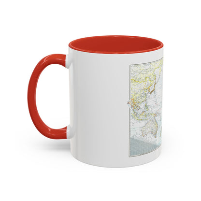 Pacific Ocean - Theater of War (1942) (Map) Accent Coffee Mug