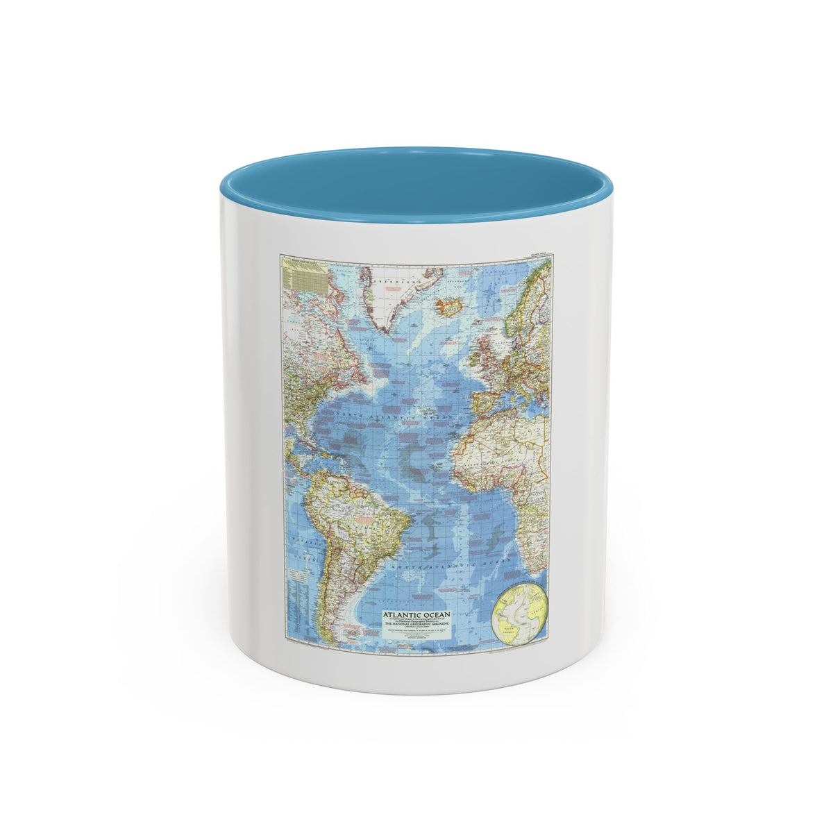 Atlantic Ocean (1955) (Map) Accent Coffee Mug
