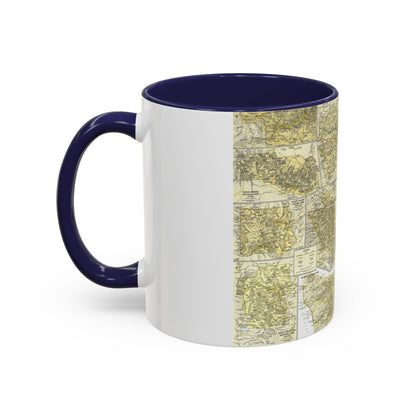 USA - National Parks and Historic Sites 2 (1958) (Map) Accent Coffee Mug