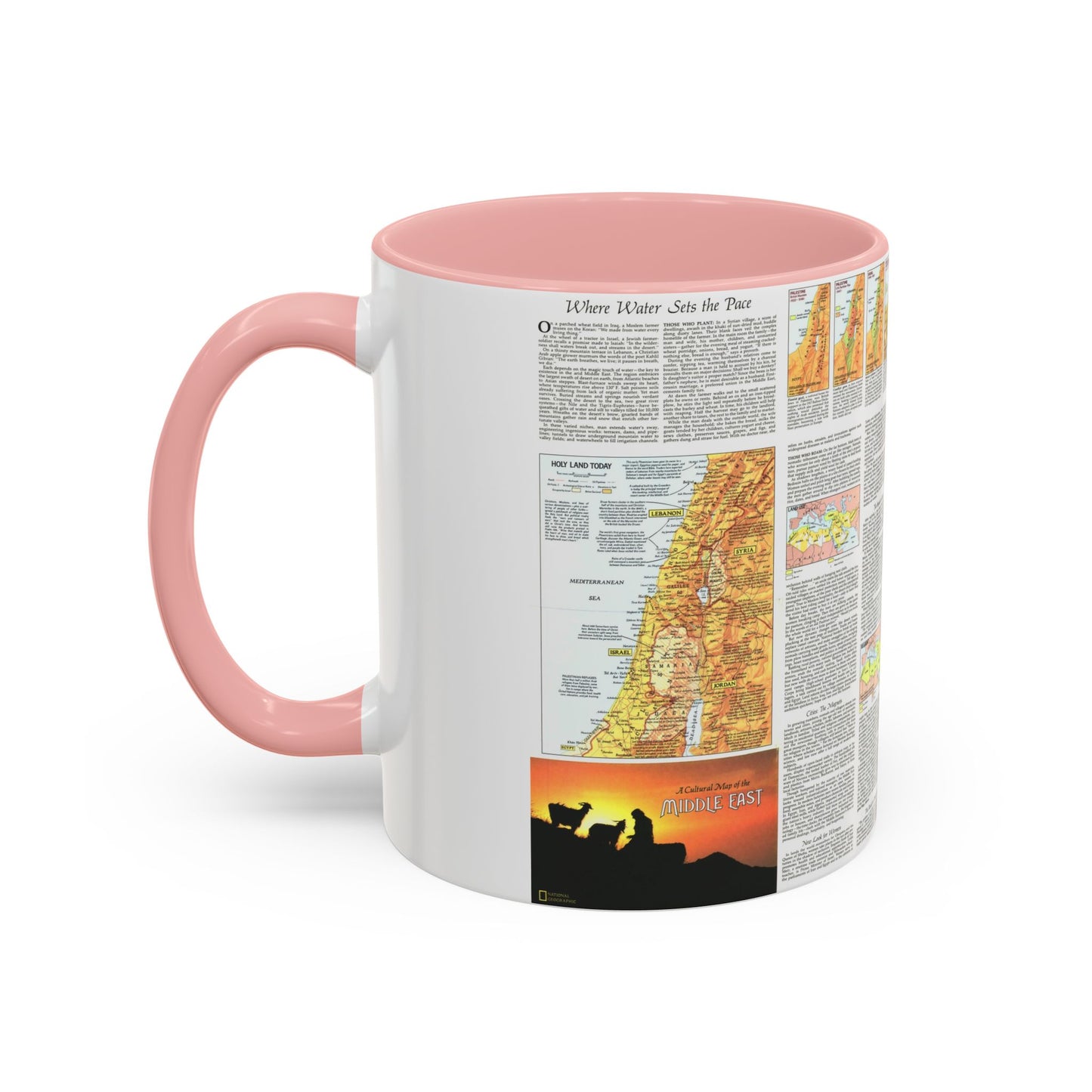 Middle East - The Peoples 2 (1972) (Map) Accent Coffee Mug