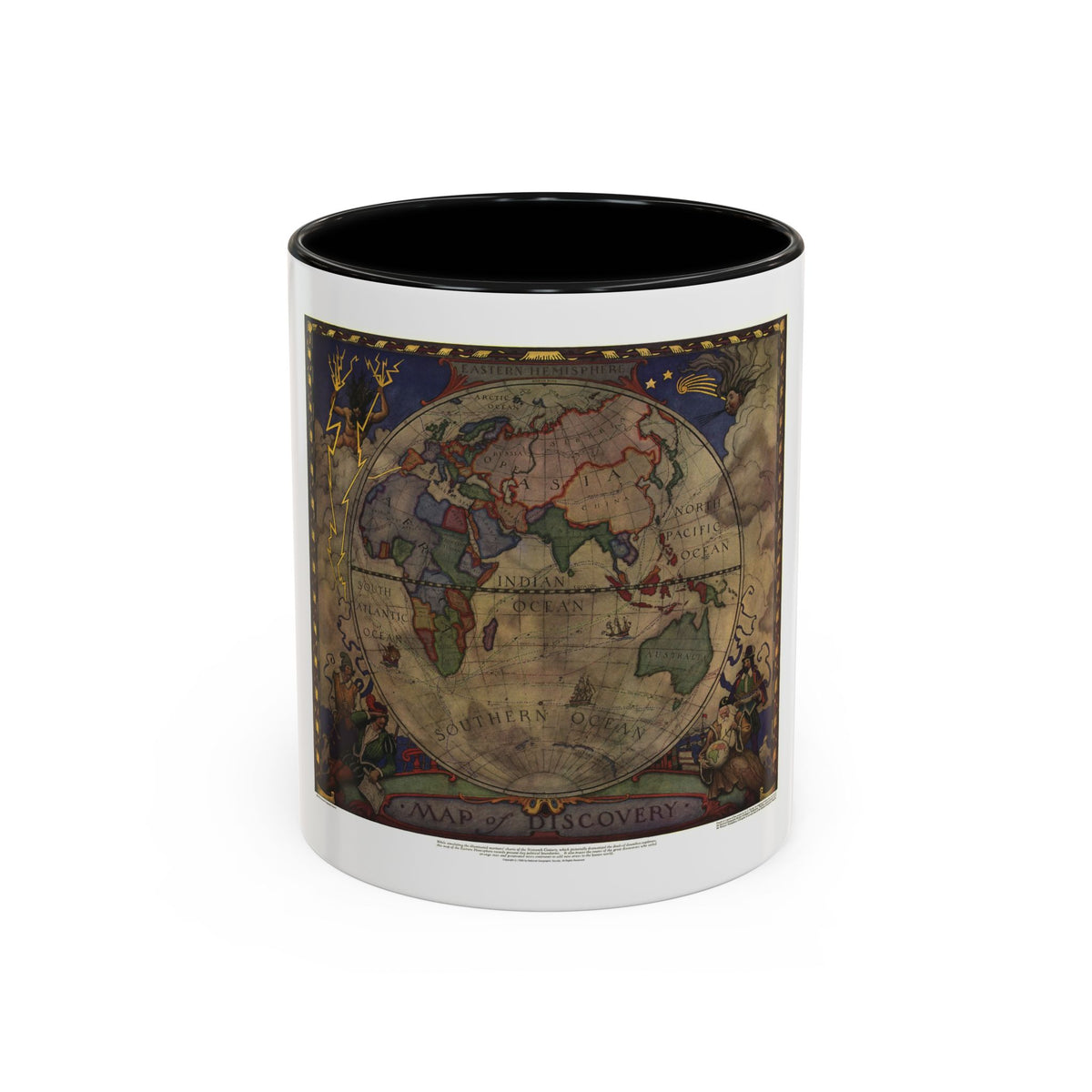 Map of Discovery- Eastern Hemisphere (1928) (Map) Accent Coffee Mug