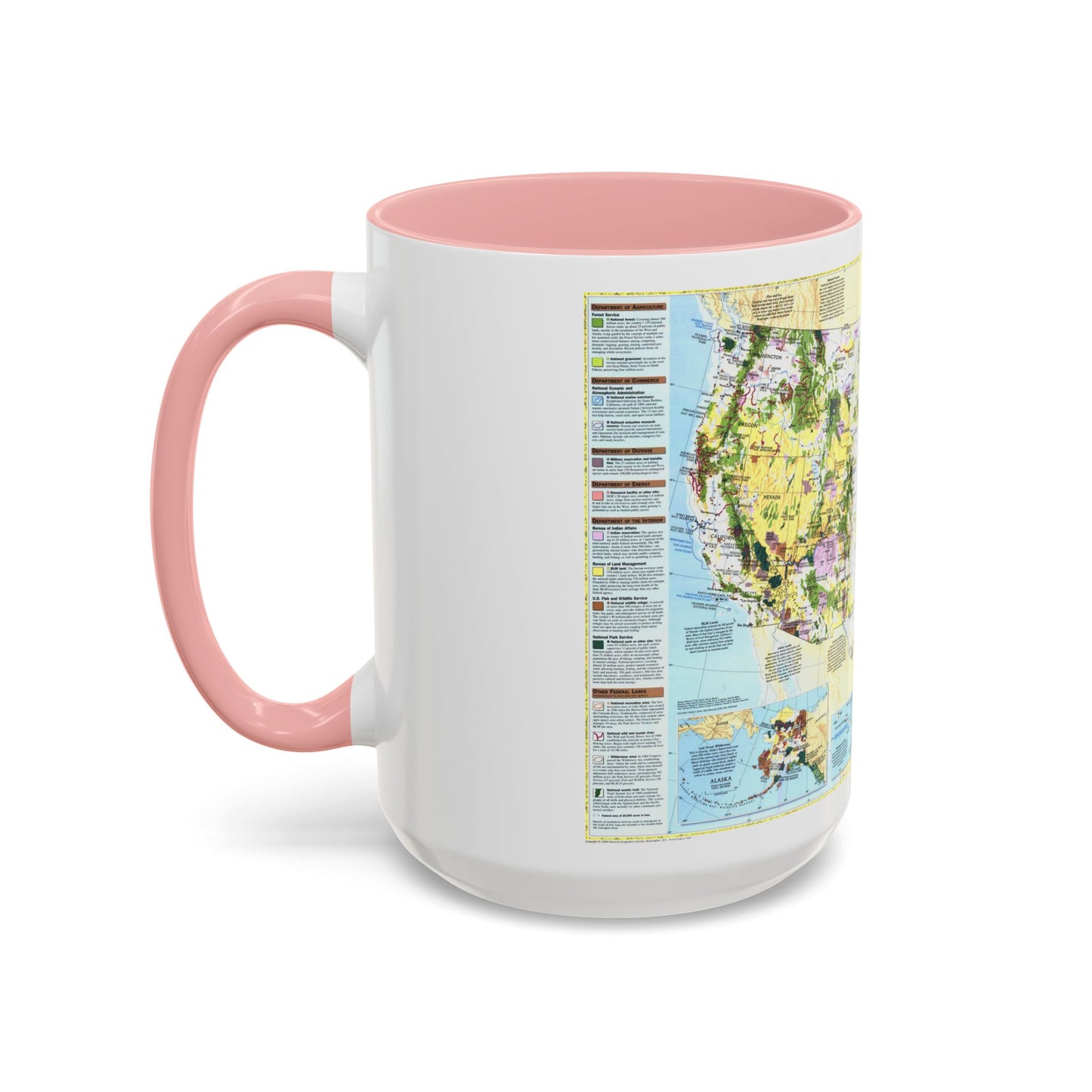 USA - Federal Lands in the Fifty States (1996) (Map) Accent Coffee Mug