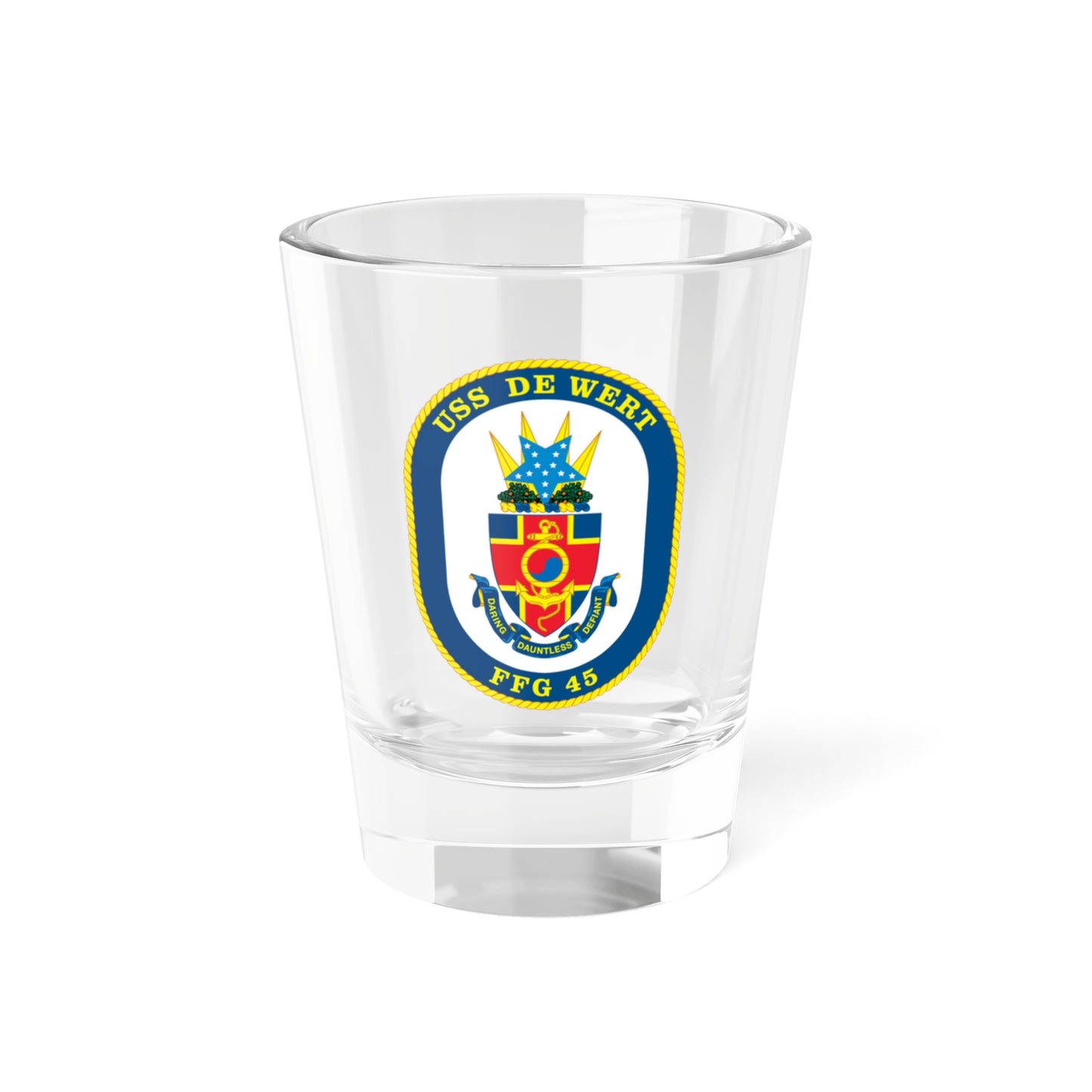 USS De Wert FFG 45 (U.S. Navy) Shot Glass 1.5oz