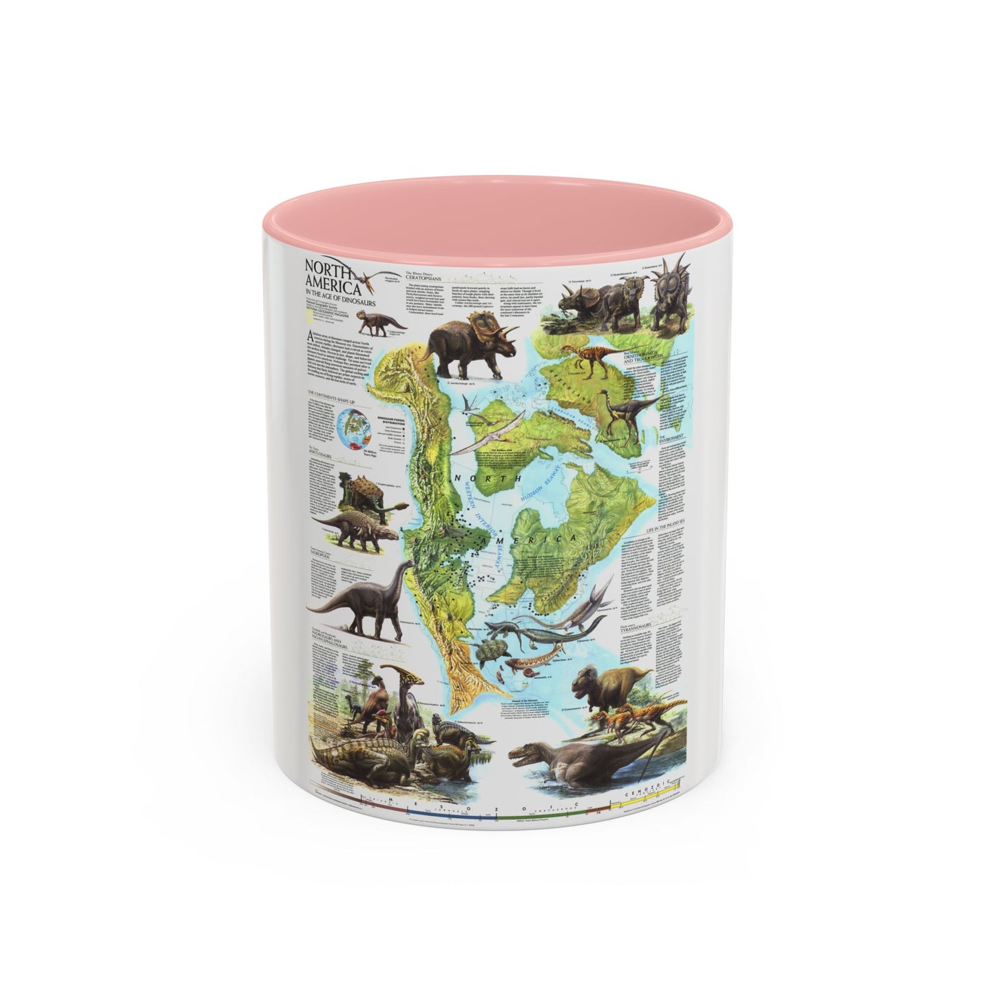 North America - Age of Dinosaurs (1993) (Map) Accent Coffee Mug