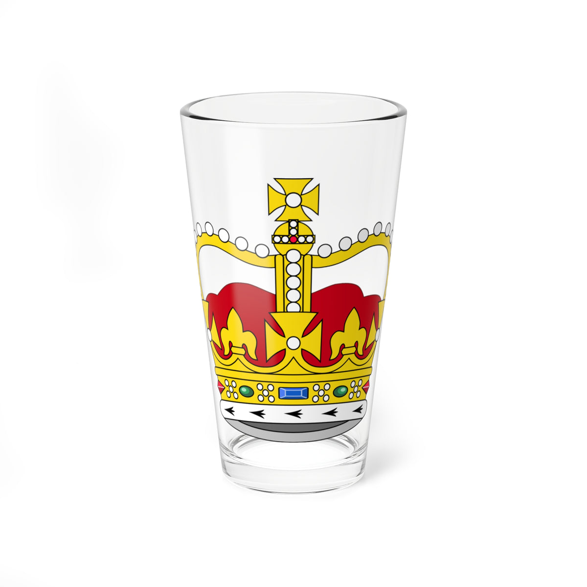 St Edwards Crown plain 3D (United Kingdom) (Military Rank) Pint Glass 16oz