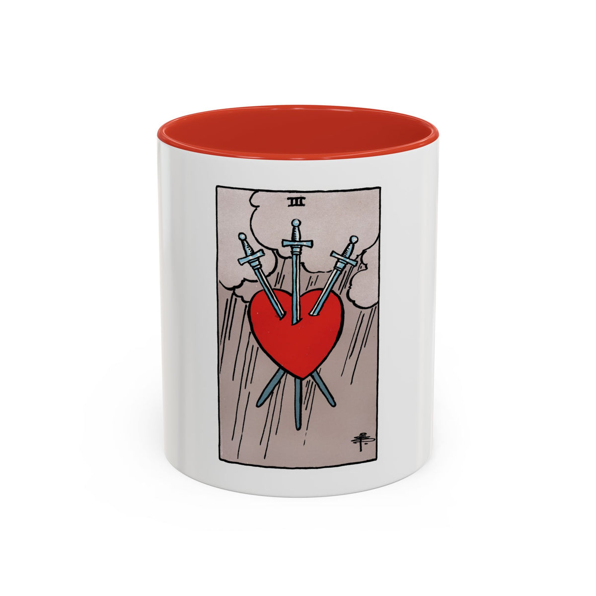 The 3 of Swords (Tarot Card) Accent Coffee Mug