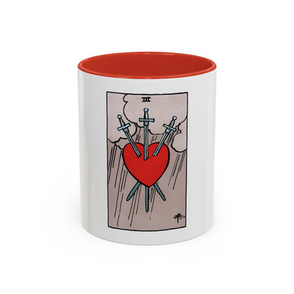 The 3 of Swords (Tarot Card) Accent Coffee Mug