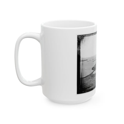 Aquia Creek Landing, Virginia. Distant View Of Federal Supply Depot (U.S. Civil War) White Coffee Mug