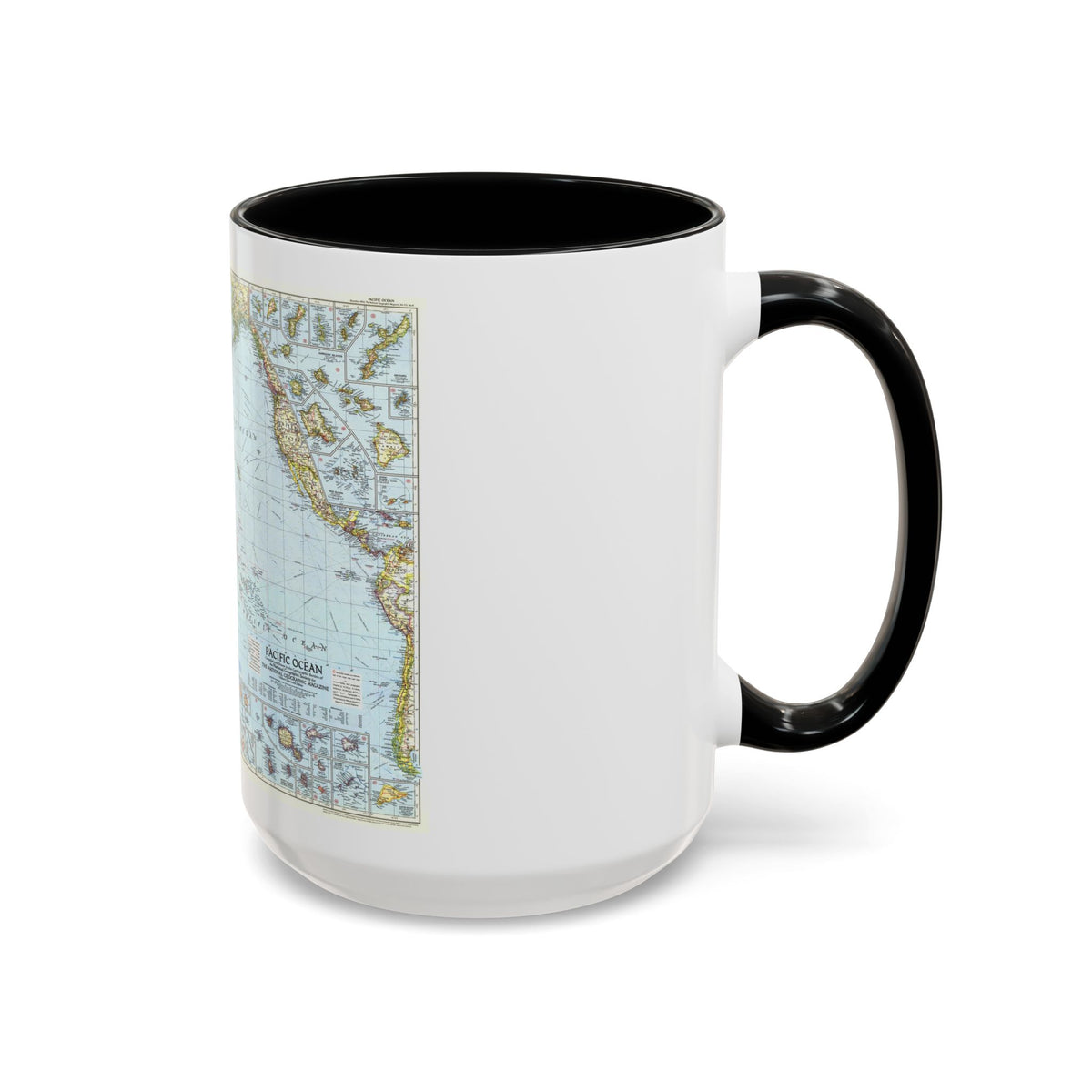 Pacific Ocean (1952) (Map) Accent Coffee Mug