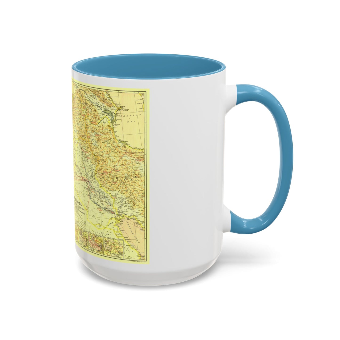 Middle East - Bible Lands and the Cradle of Western Civilization (1938) (Map) Accent Coffee Mug