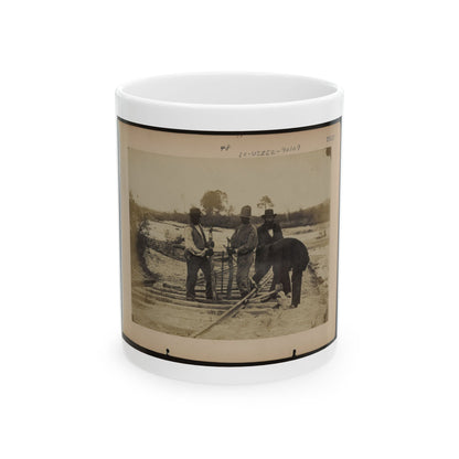 Military Railroad Operations In Northern Virginia  Men Using Levers For Loosening Rails 001 (U.S. Civil War) White Coffee Mug