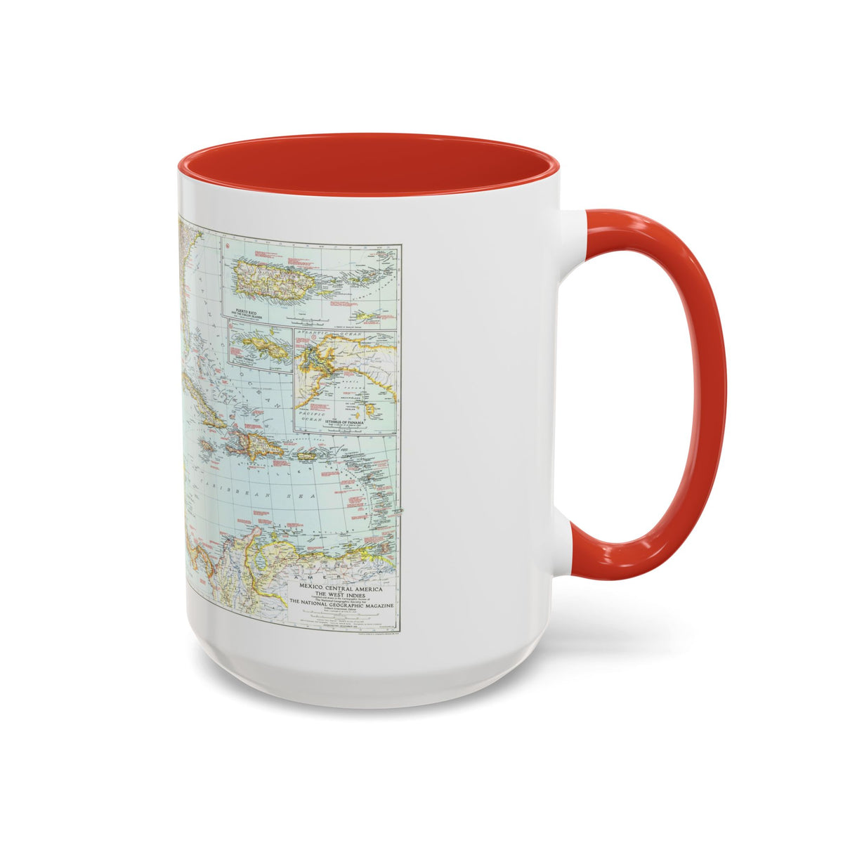 Central America & West Indies (1939) (Map) Accent Coffee Mug