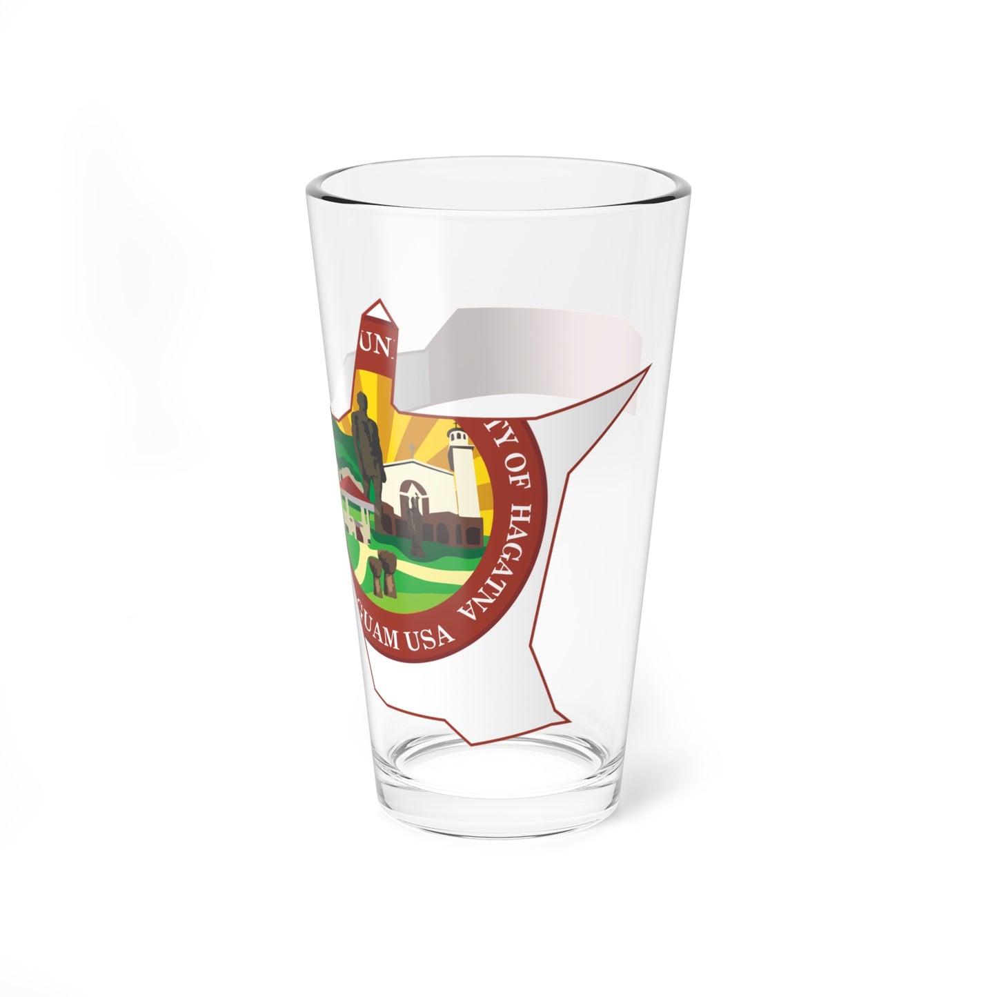 Flag map of Hagåtña Guam (United States) Pint Glass 16oz