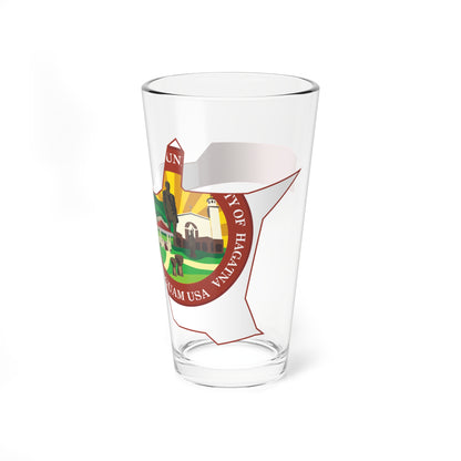 Flag map of Hagåtña Guam (United States) Pint Glass 16oz