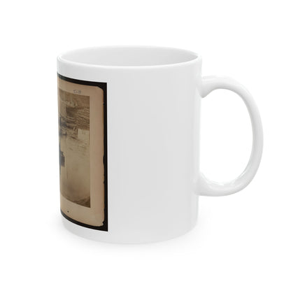 Military Construction In Northern Virginia  Raft Of Blanket Boats Ferrying Men And Timber Across The Potomac River (U.S. Civil War) White Coffee Mug