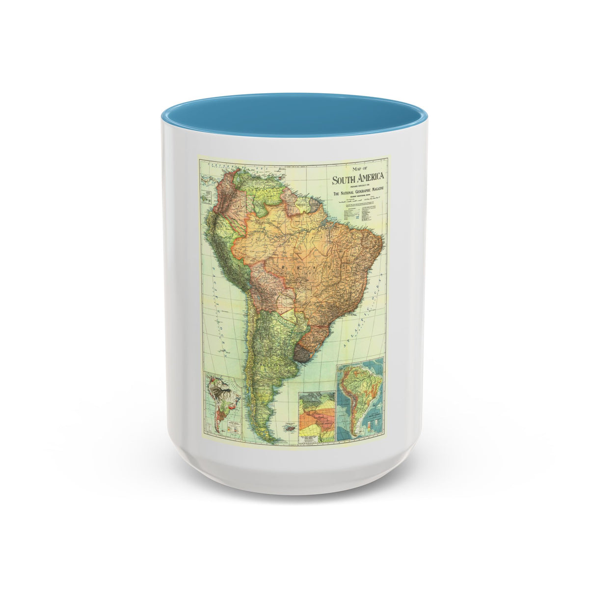 South America (1921) (Map) Accent Coffee Mug